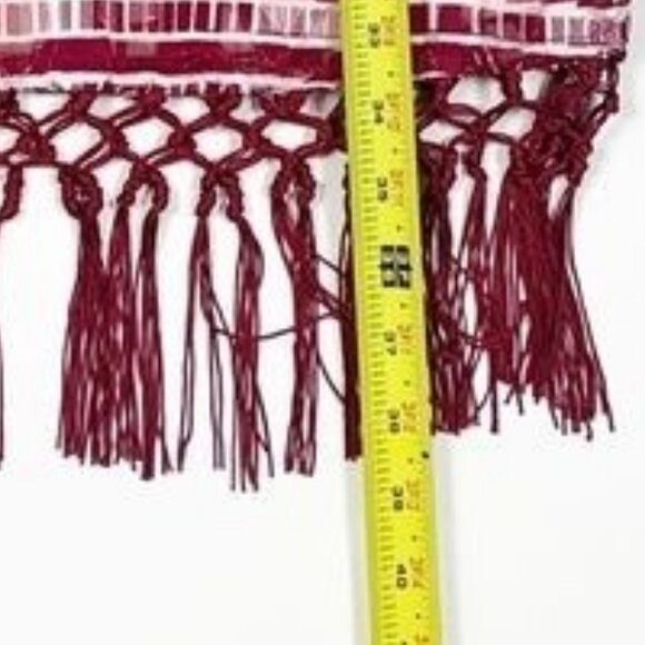 Sam Edelman Prairie Dreamer Aztec Straight Fringe Hem Lined Dress Size Medium - Picture 5 of 12